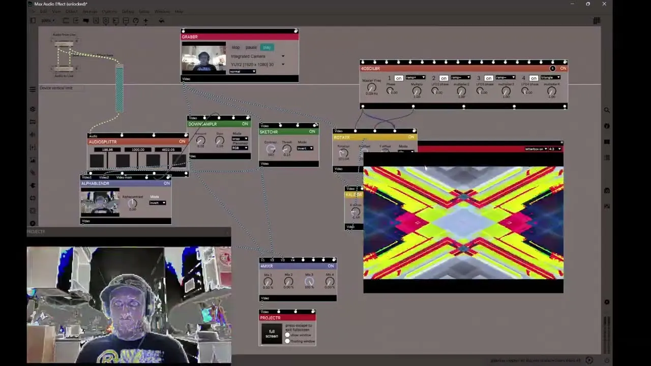 Still from the video: Get started with Vizzie using Max for Live and Ableton